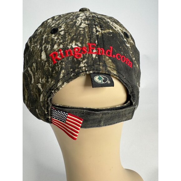 Realtree Camo RingS End Cap OSFM Embroidered Logo & American Flag - Picture 3 of 16